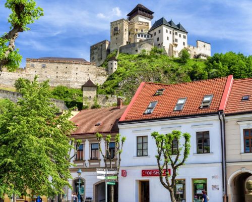 TRENCIN, SLOVAKIA - MAY 13:  Castle in city Trencin on May 13, 2017 in Trencin